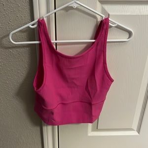 Lululemon Ribbed power pivot tank sonic pink
